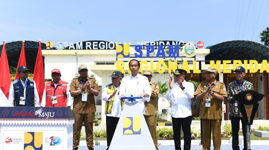 Presiden Jokowi Resmikan SPAM Regional Mebidang dan Jembatan Aek Tano Ponggol